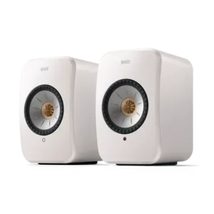KEF LSX II Active Bookshelf Speaker System with Floorstand in White